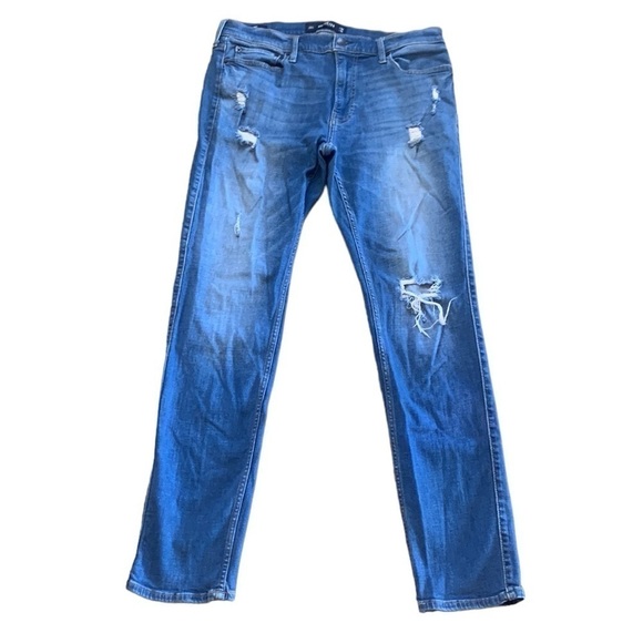 Hollister Skinny Advanced Stretch Blue Jeans Size 34 x 34 - Picture 1 of 9